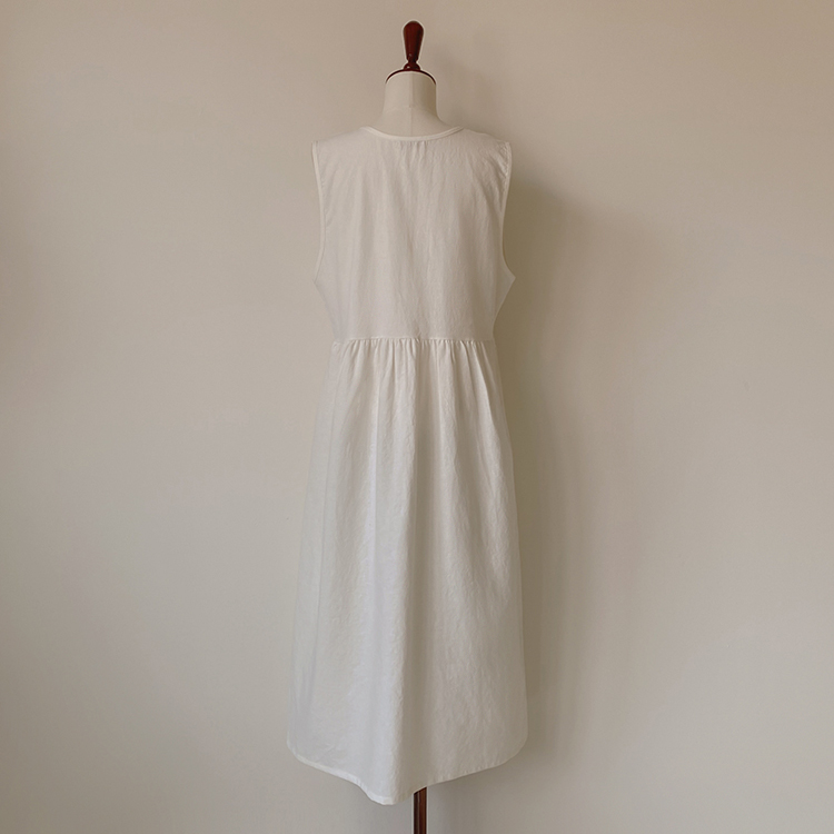 リネン ワンピース レディース ノースリーブ ロングワンピース 韓国 送料無料 ジョイフィール joyfeel