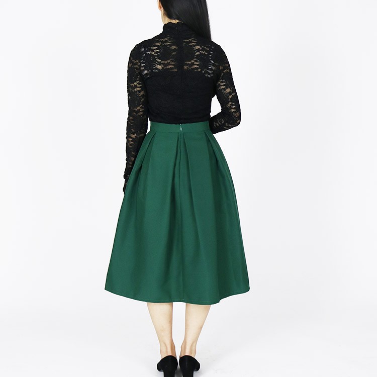 パーティードレス レディース フレア Aライン レース 膝丈 長袖 韓国 Dazzle ダズル