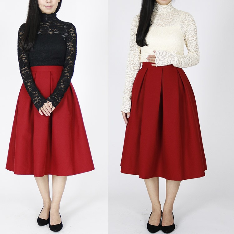 パーティードレス レディース フレア Aライン レース 膝丈 長袖 韓国 Dazzle ダズル