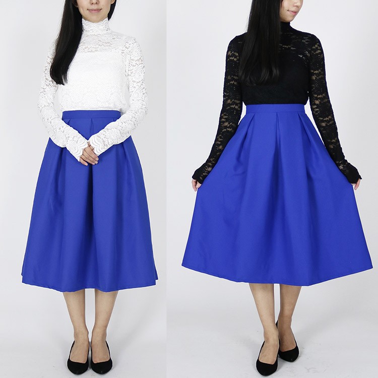 パーティードレス レディース フレア Aライン レース 膝丈 長袖 韓国 Dazzle ダズル