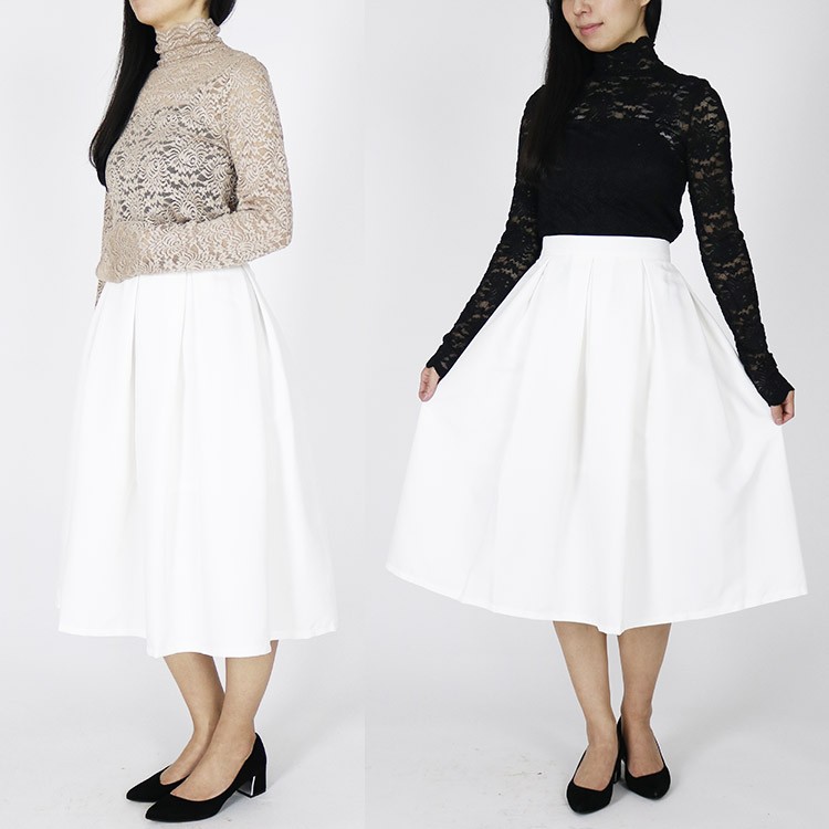 パーティードレス レディース フレア Aライン レース 膝丈 長袖 韓国 Dazzle ダズル