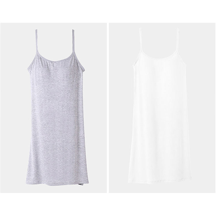 ペチコート ワンピース パッド付 カップ付き キャミソール レディース ブラ インナー 無地 膝丈 膝上 パッド カップ キャミソール シンプル キャミワンピ Dazzle ダズル