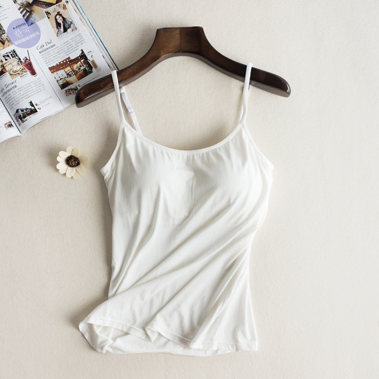 キャミソール レディース カップ付き パッド ノンワイヤー ブラ インナー 柔らかい ボリューム 盛れる パッド付き  白 カーキ Dazzle ダズル