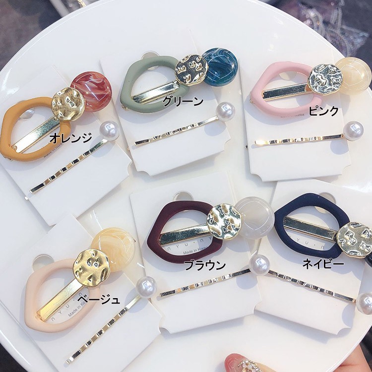 ヘアアクセ クリップ レディース ヘアピン パール バレッタ 韓国 メール便送料無料 Dazzle ダズル