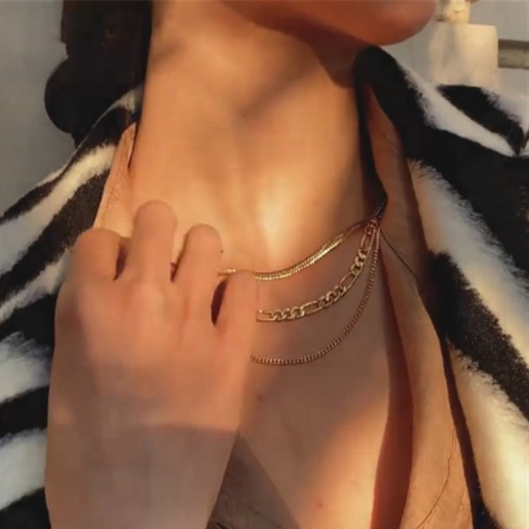 チェーン ネックレス レディース 3連 セット 韓国 送料無料 Dazzle ダズル