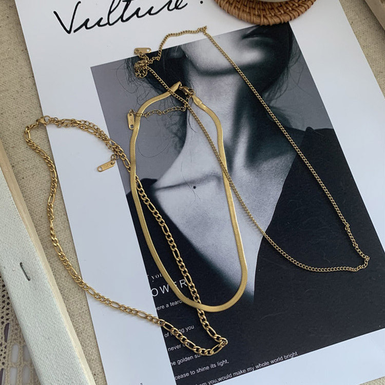 チェーン ネックレス レディース 3連 セット 韓国 送料無料 Dazzle ダズル