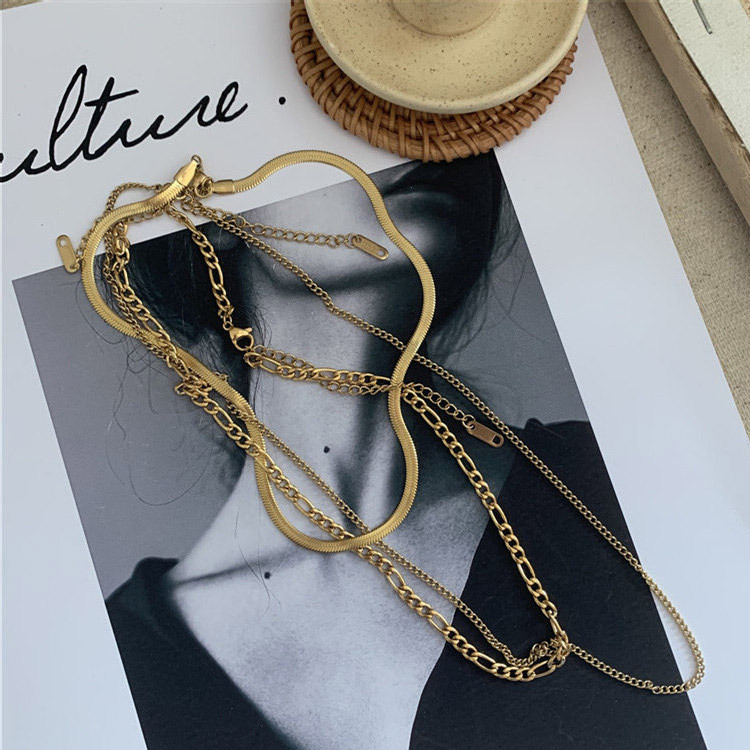 チェーン ネックレス レディース 3連 セット 韓国 送料無料 Dazzle ダズル