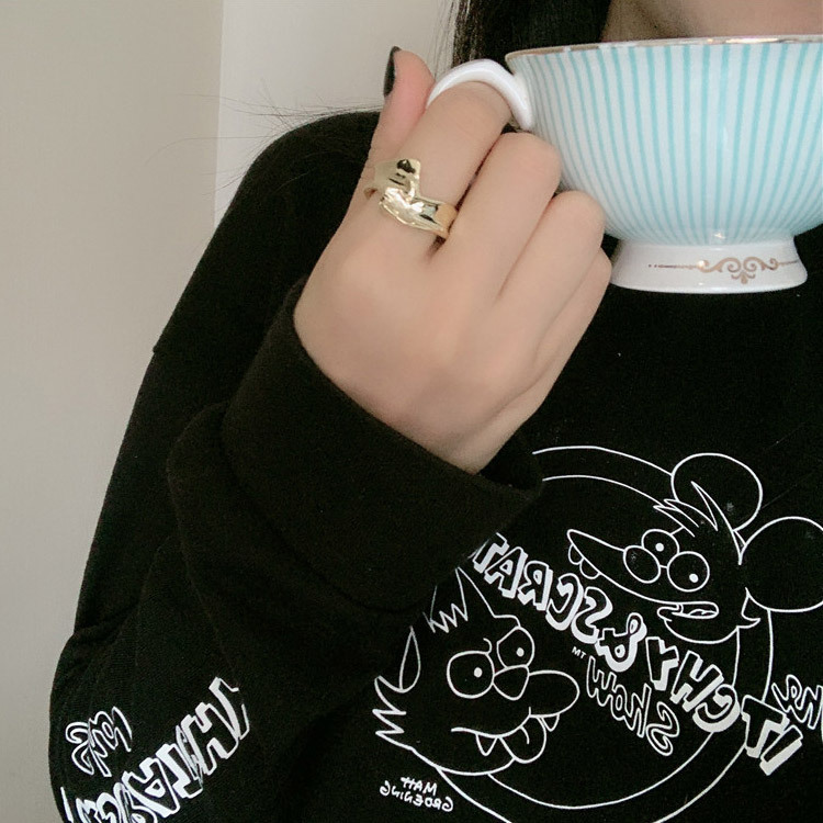 指輪 太め レディース フリーサイズ おしゃれ リング メタル 太め 韓国アクセ 送料無料 Dazzle ダズル
