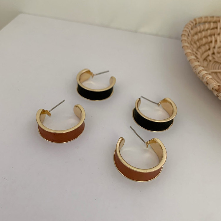 ピアス レディース リング フープ Ｃ レザー 韓国アクセサリー Dazzle ダズル