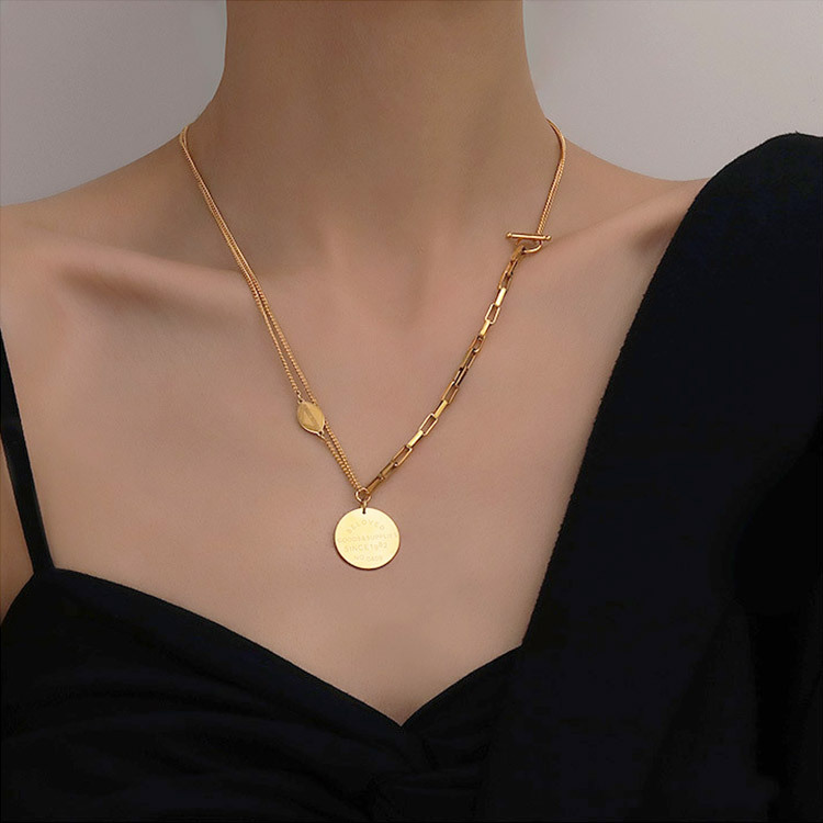 ネックレス コイン レディース コインネックレス チェーン 大人 上品 韓国 送料無料 Dazzle ダズル