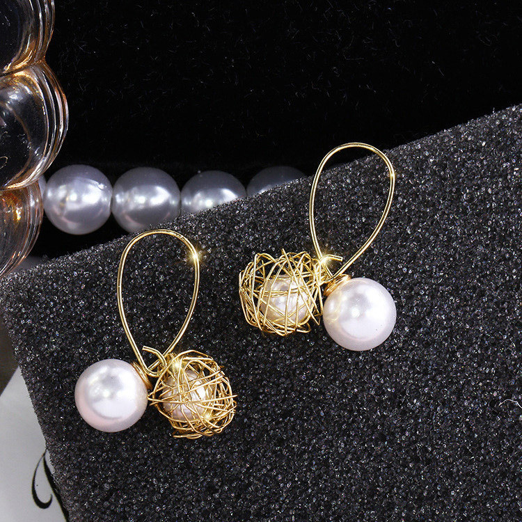 ピアス レディース パール ゴールド フープ エレガント パーティー 韓国アクセサリー Dazzle ダズル