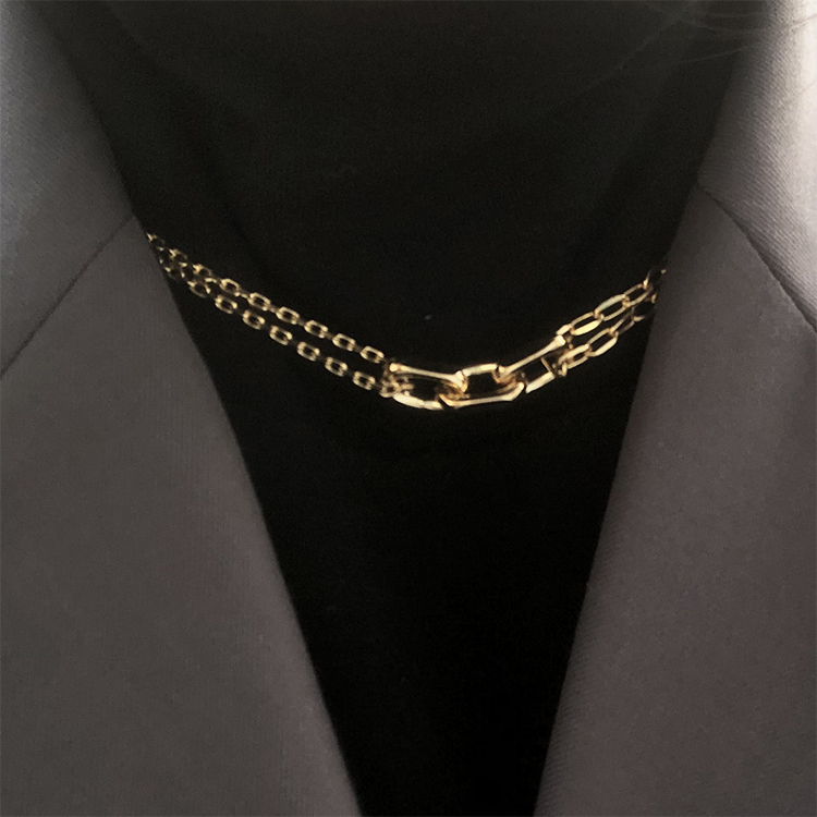 ネックレス レディース チェーン チェーンネックレス 二連 リング レトロ セレカジ Dazzle ダズル