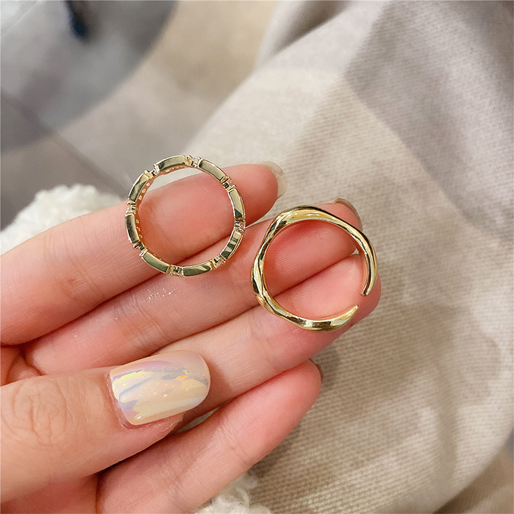 指輪 メタル リング 2点セット レディース エレガント ジルコン セット 2連 Dazzle ダズル