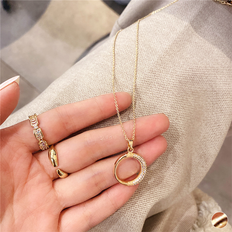 ネックレス レディース サークル リング 韓国 送料無料 Dazzle ダズル