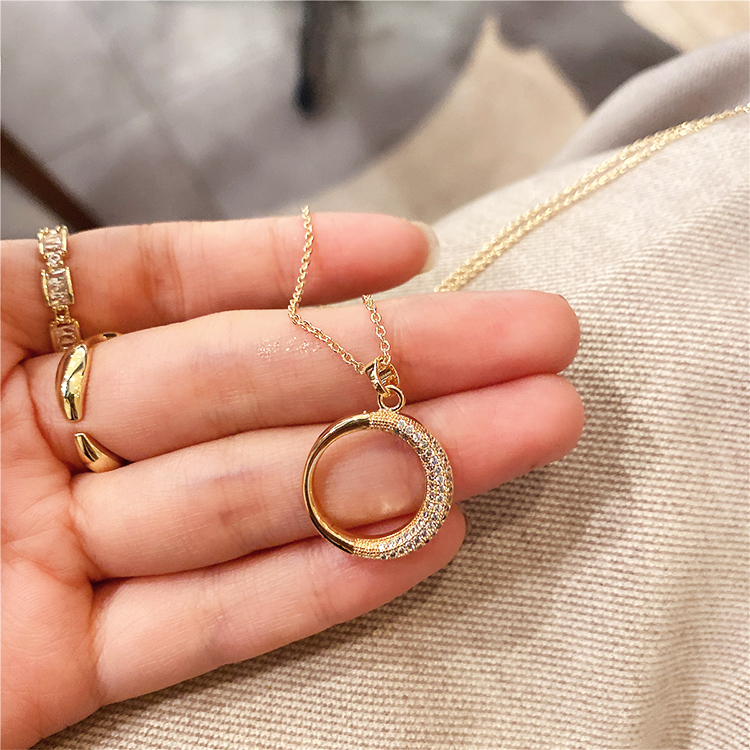 ネックレス レディース サークル リング 韓国 送料無料 Dazzle ダズル