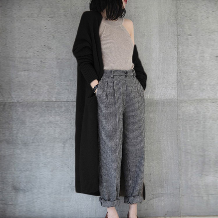 ニットカーディガン ロング レディース リブ袖 ロングカーディガン 韓国 Dazzle ダズル