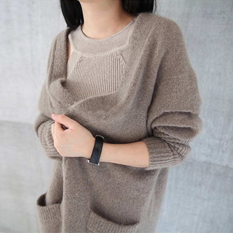 ニットカーディガン ロング レディース リブ袖 ロングカーディガン 韓国 Dazzle ダズル