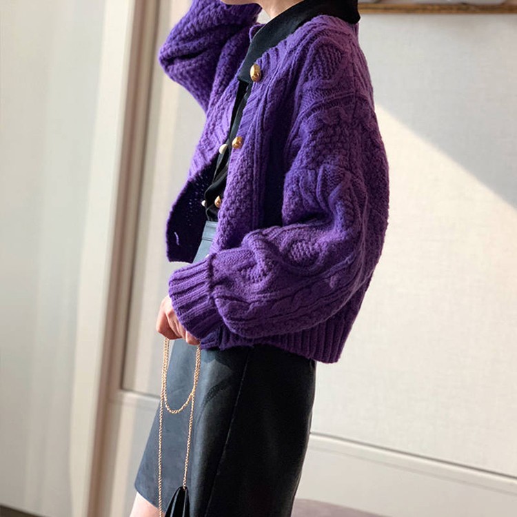 ざっくり編み ケーブルニット カーディガン レディースファッション トップス カーディガン ベスト Dazzle