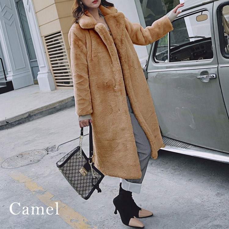 ファー ロングコート レディース フェイクファー ファーコート 韓国 送料無料 Dazzle ダズル