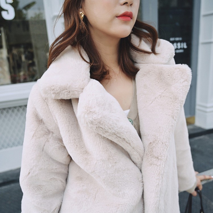 ファー ロングコート レディース フェイクファー ファーコート 秋冬 シングル ブラウン ベージュ グレー ピンク 白 韓国 Jo At 2933 海外ファッション Joyfeel 通販 Yahoo ショッピング