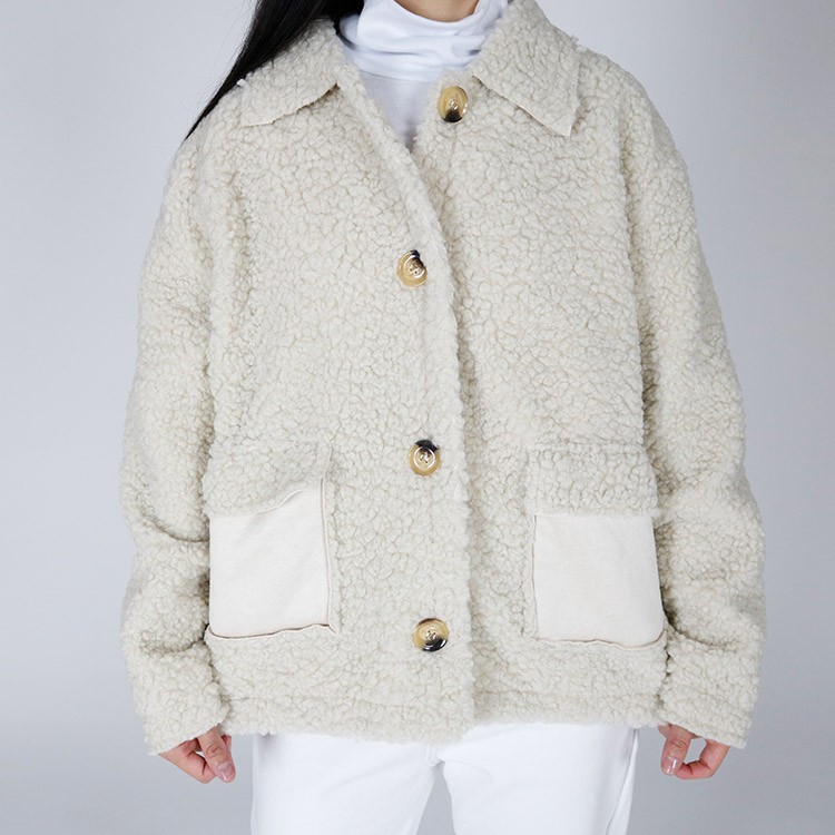 ボアブルゾン ボアコート ボアジャケット レディース ボアムートン コート アウター 韓国 Dazzle ダズル