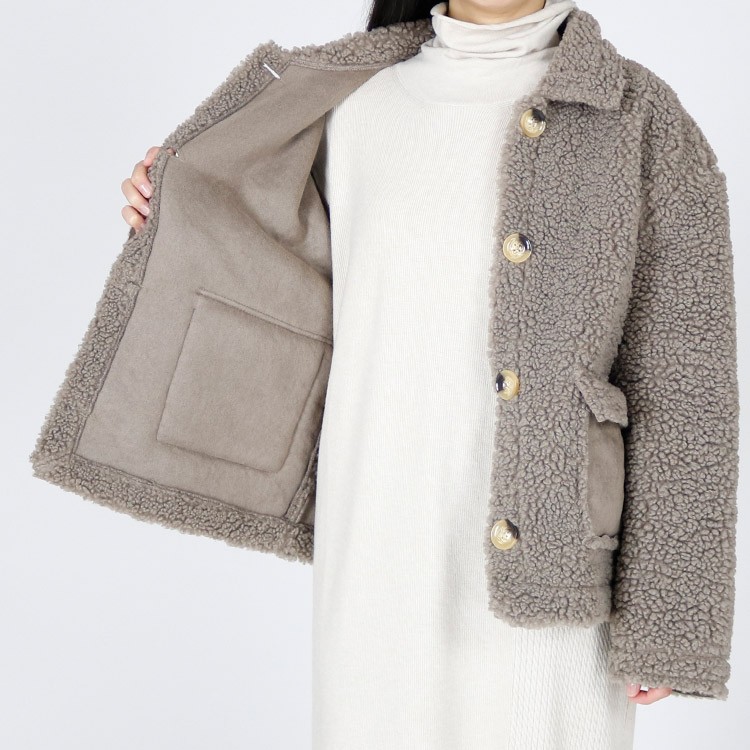 ボアブルゾン ボアコート ボアジャケット レディース ボアムートン コート アウター 韓国 Dazzle ダズル