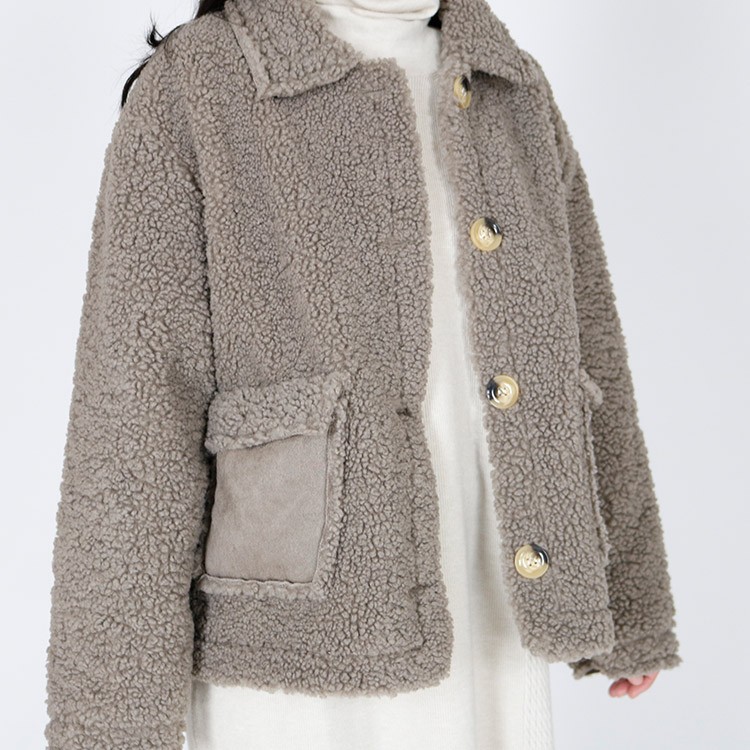 ボアブルゾン ボアコート ボアジャケット レディース ボアムートン コート アウター 韓国 Dazzle ダズル