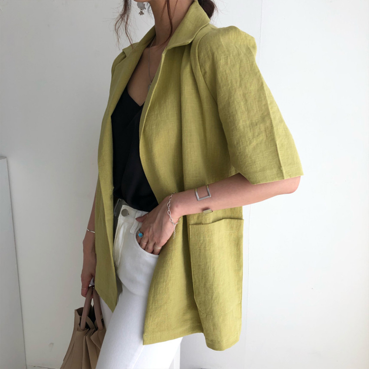 ジャケット レディース カジュアル リネン 韓国 送料無料 Dazzle ダズル