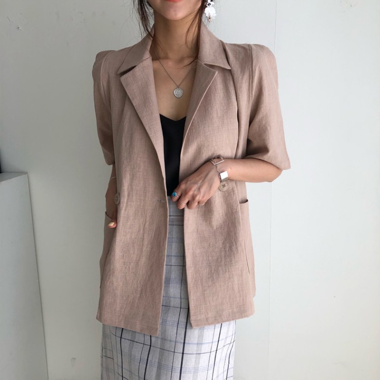 ジャケット レディース カジュアル リネン 韓国 送料無料 Dazzle ダズル