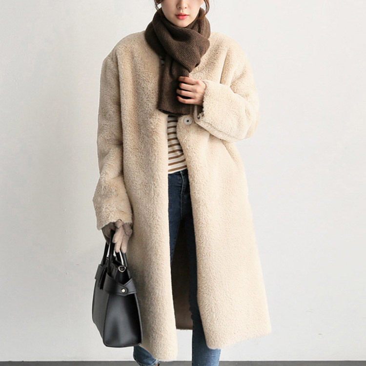 ファーコート ロング レディース ロングコート フェイクファー ノーカラー 韓国 Dazzle ダズル