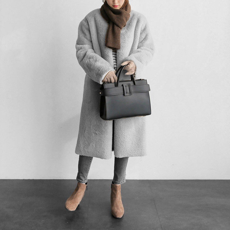 ファーコート ロング レディース ロングコート フェイクファー ノーカラー 韓国 Dazzle ダズル