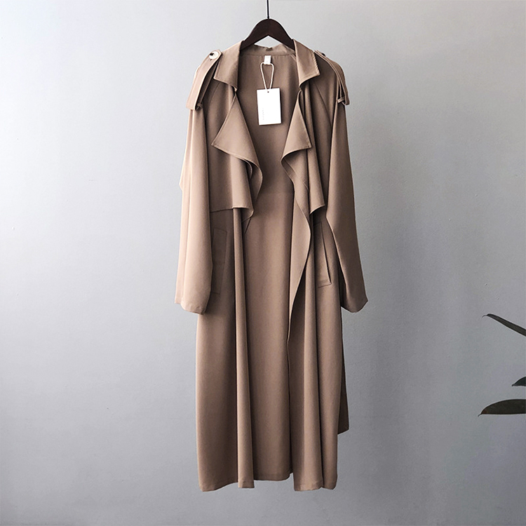  コート レディース 秋 トレンチ トレンチコート ロング丈 おしゃれ 春コート アウター 秋 春 てろん やわらかい 薄手 Dazzle ダズル