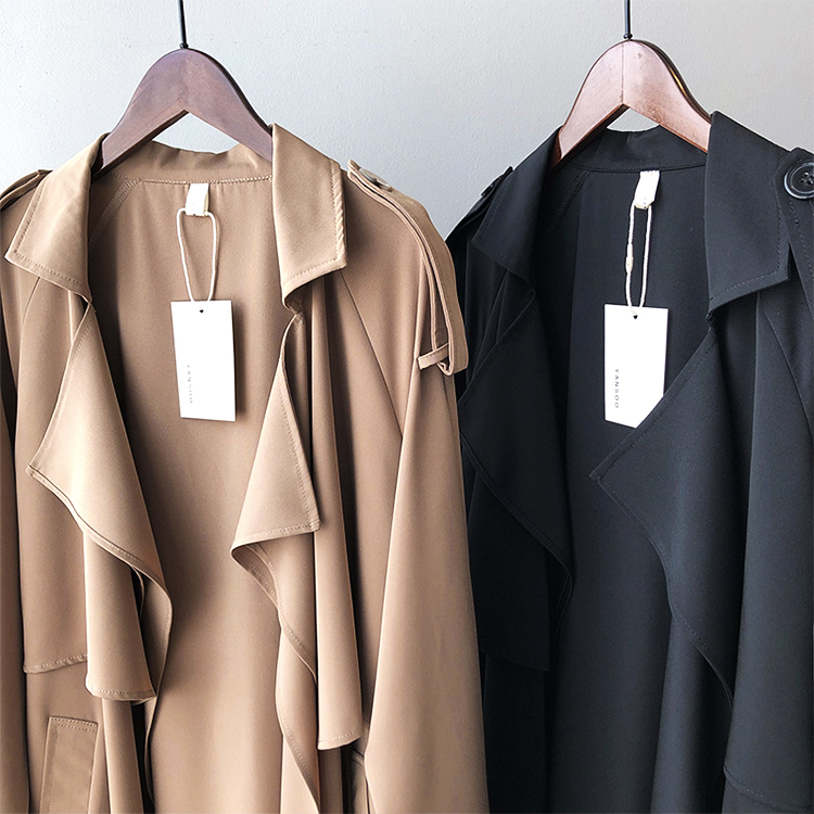  コート レディース 秋 トレンチ トレンチコート ロング丈 おしゃれ 春コート アウター 秋 春 てろん やわらかい 薄手 Dazzle ダズル