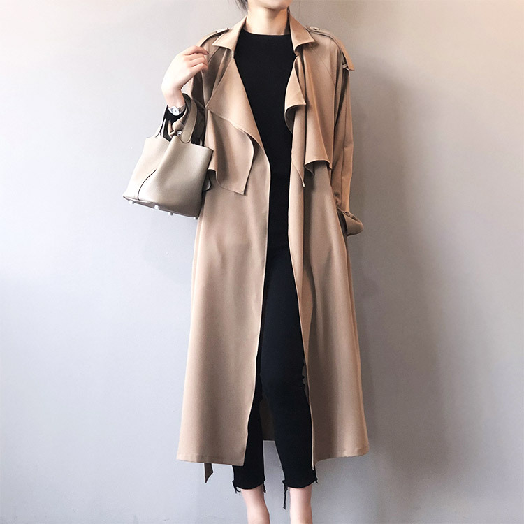  コート レディース 秋 トレンチ トレンチコート ロング丈 おしゃれ 春コート アウター 秋 春 てろん やわらかい 薄手 Dazzle ダズル