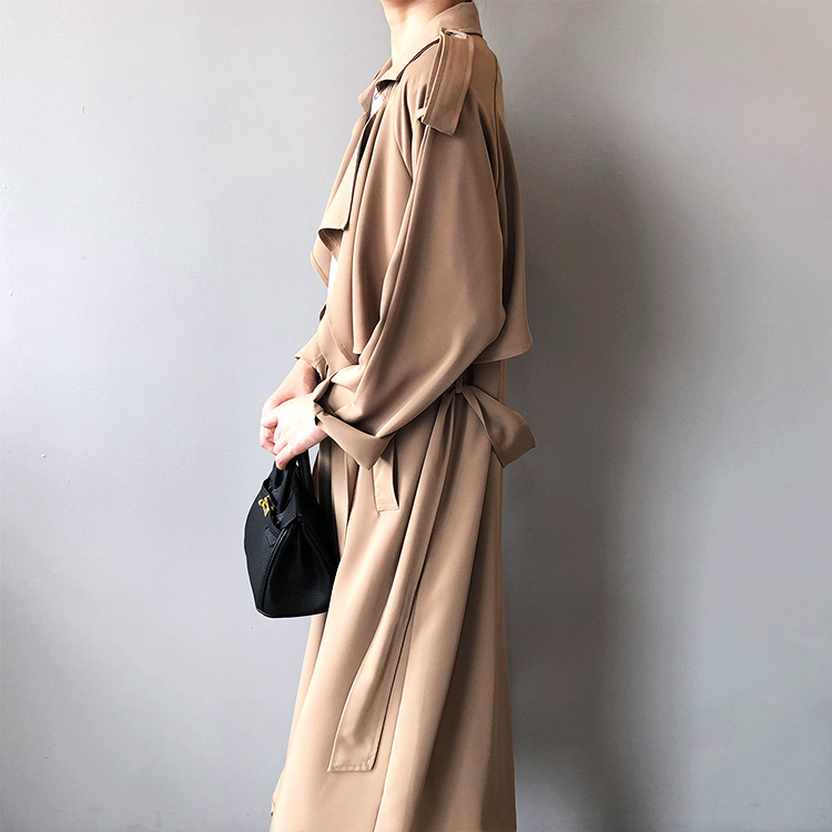  コート レディース 秋 トレンチ トレンチコート ロング丈 おしゃれ 春コート アウター 秋 春 てろん やわらかい 薄手 Dazzle ダズル