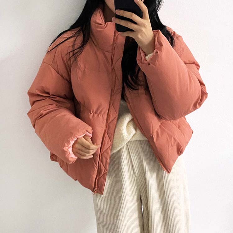 中綿ジャケットレディース コ－ト スタンドカラー ショート丈 ハイネック アウター 中綿 ブルゾン ゆったり Dazzle ダズル