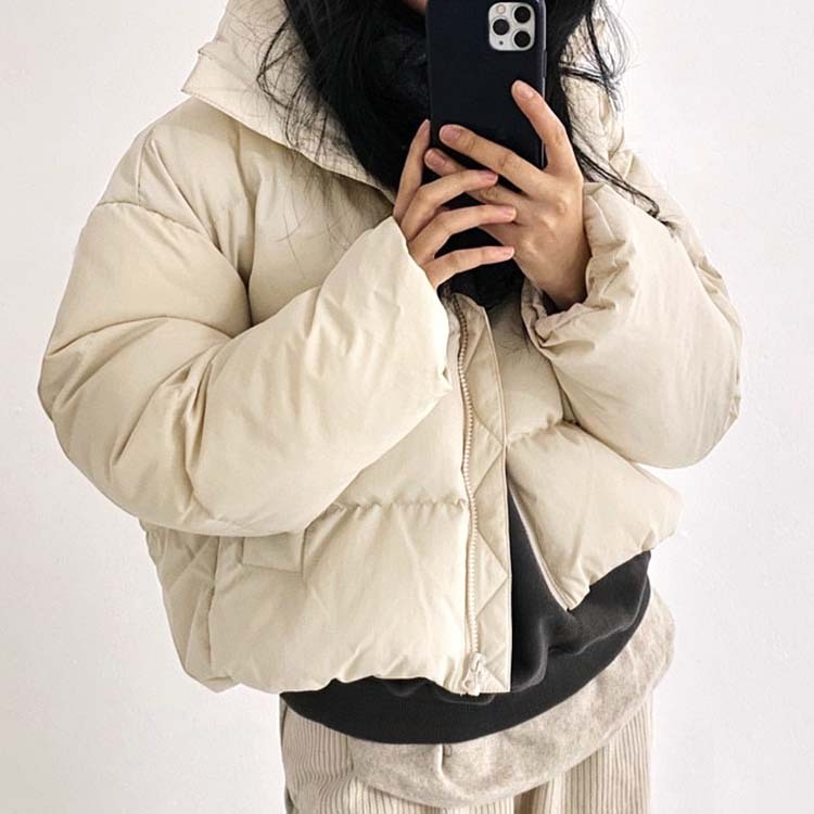 中綿ジャケットレディース コ－ト スタンドカラー ショート丈 ハイネック アウター 中綿 ブルゾン ゆったり Dazzle ダズル