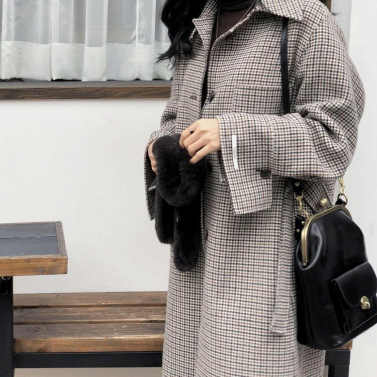 レザー ミニ バッグ ショルダー がま口 ポシェット 韓国 レディース width=