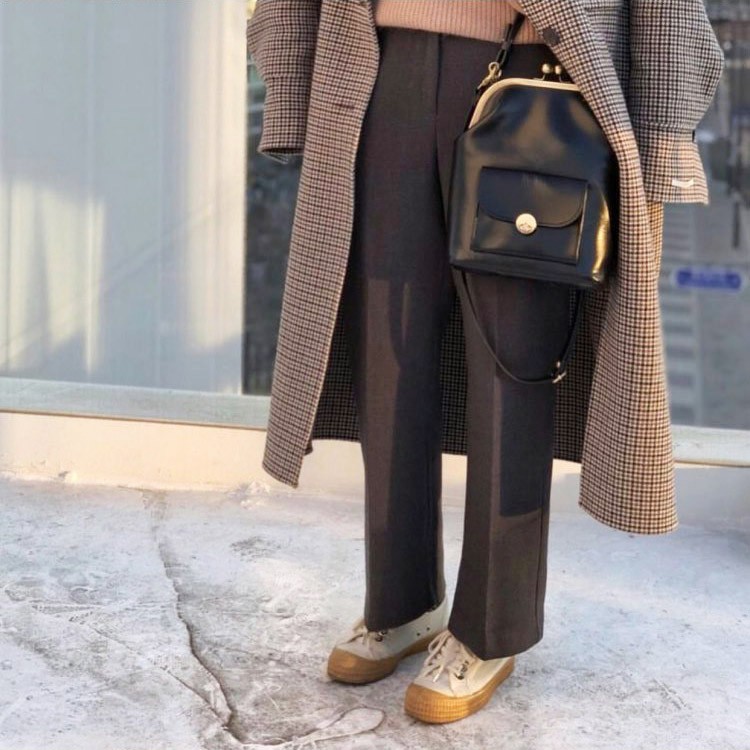 レザー ミニ バッグ ショルダー がま口 ポシェット 韓国 レディース width=