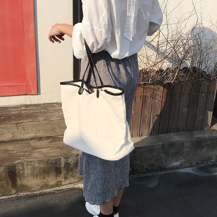 大容量 帆布 バッグ キャンパス 大きめ トートバッグ シンプル 韓国 送料無料 Dazzle ダズル