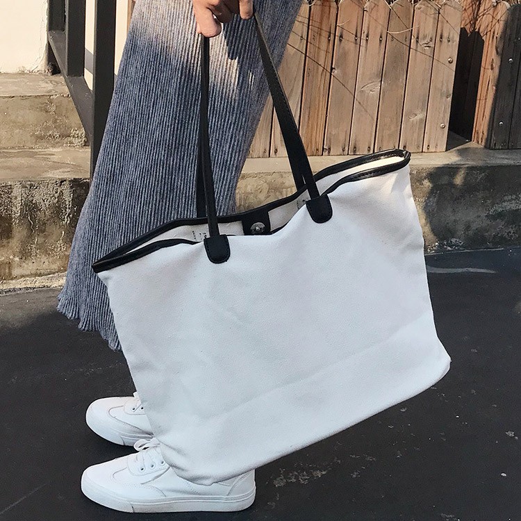 大容量 帆布 バッグ キャンパス 大きめ トートバッグ シンプル 韓国 送料無料 Dazzle ダズル