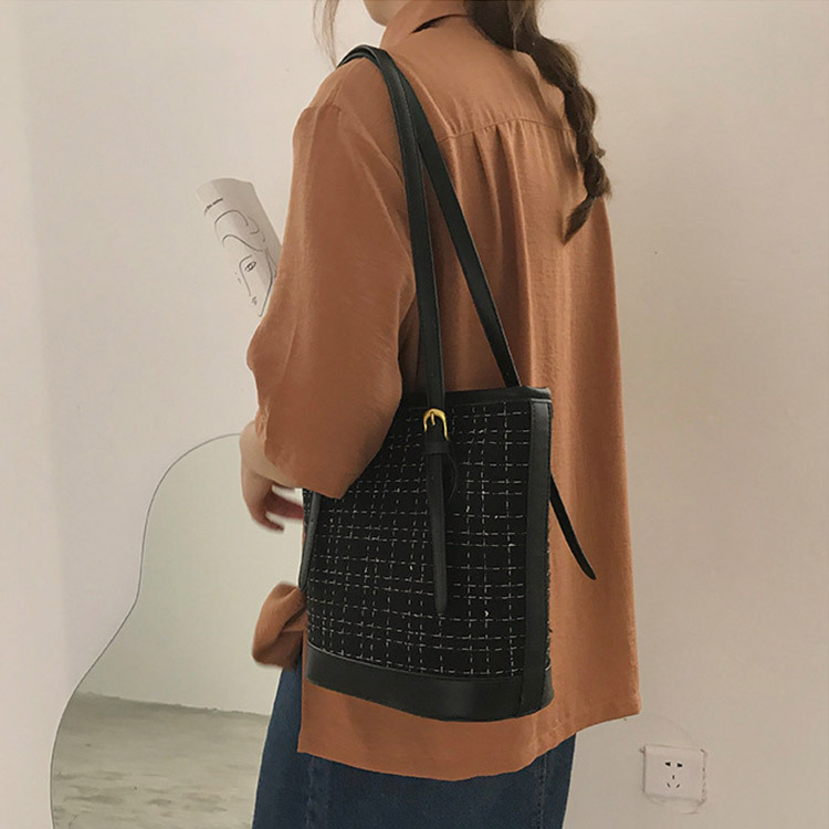 トートバッグ レディース チェック柄 千鳥格子 バイカラー 韓国 送料無料 Dazzle ダズル