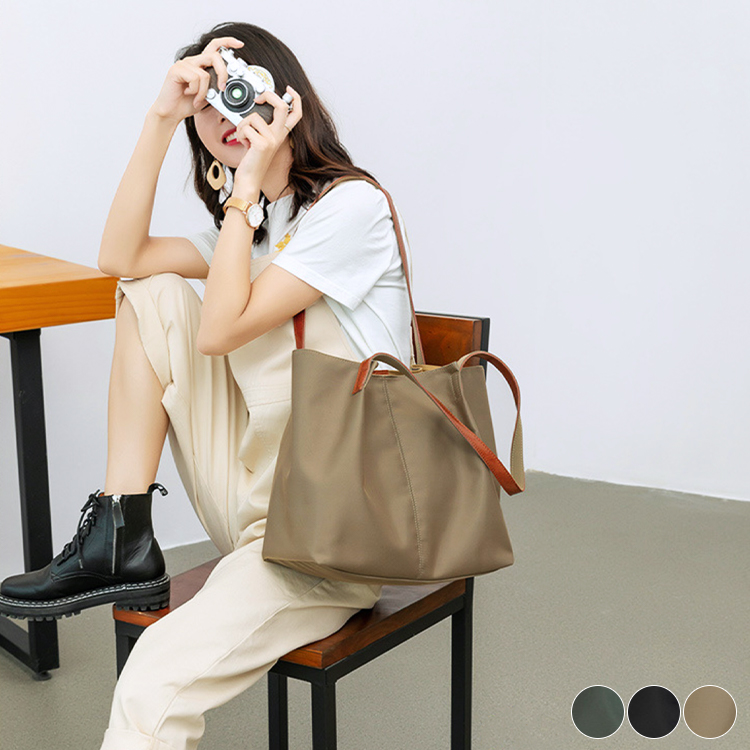 トートバッグ レディース 大きめ ナイロン キャンパス 大容量 通勤 ビジネス A4 ワンショルダー 黒 カーキ ベージュ 韓国 Dazzle ダズル