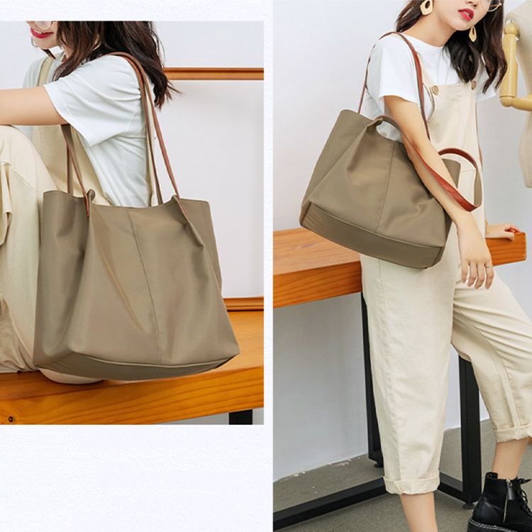 トートバッグ レディース 大きめ ナイロン キャンパス 大容量 通勤 ビジネス A4 ワンショルダー 黒 カーキ ベージュ 韓国 Dazzle ダズル