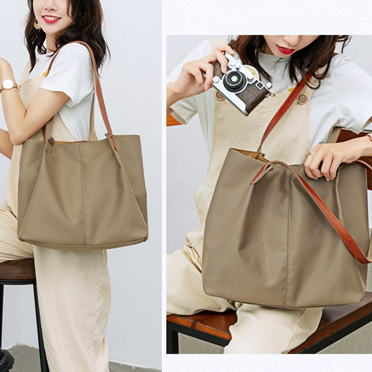 トートバッグ レディース 大きめ ナイロン キャンパス 大容量 通勤 ビジネス A4 ワンショルダー 黒 カーキ ベージュ 韓国 Dazzle ダズル