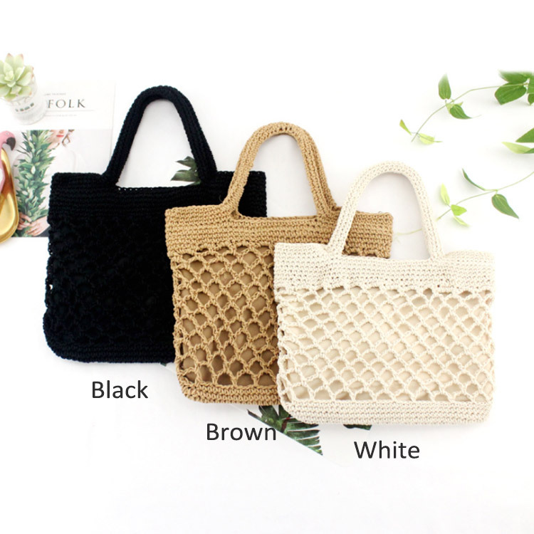 編みバッグ レディース トートバッグ 編み かごバッグ ビーチ ロープ ネット ジョイフィール joyfeel