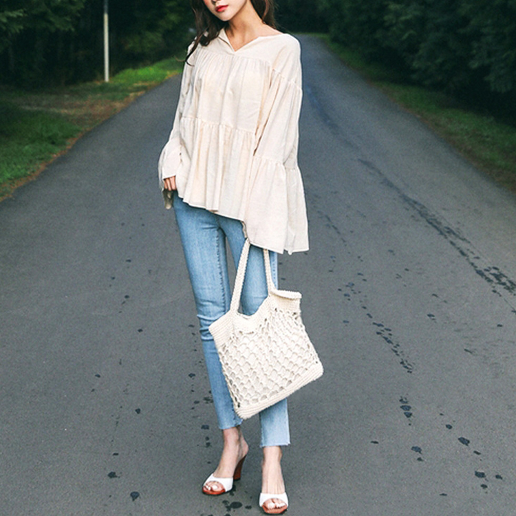 編みバッグ レディース トートバッグ 編み かごバッグ ビーチ ロープ ネット ジョイフィール joyfeel