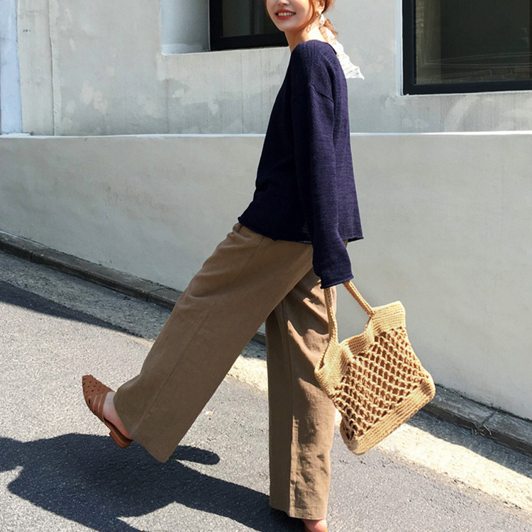 編みバッグ レディース トートバッグ 編み かごバッグ ビーチ ロープ ネット ジョイフィール joyfeel