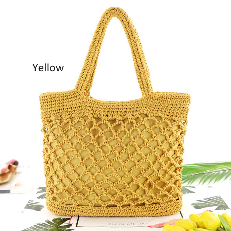 編みバッグ レディース トートバッグ 編み かごバッグ ビーチ ロープ ネット ジョイフィール joyfeel