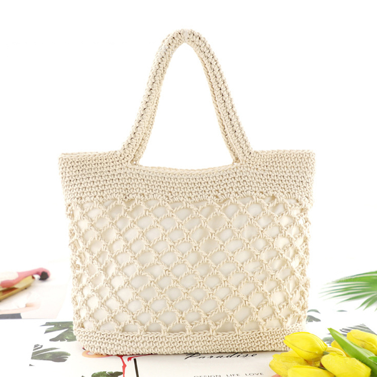 編みバッグ レディース トートバッグ 編み かごバッグ ビーチ ロープ ネット ジョイフィール joyfeel